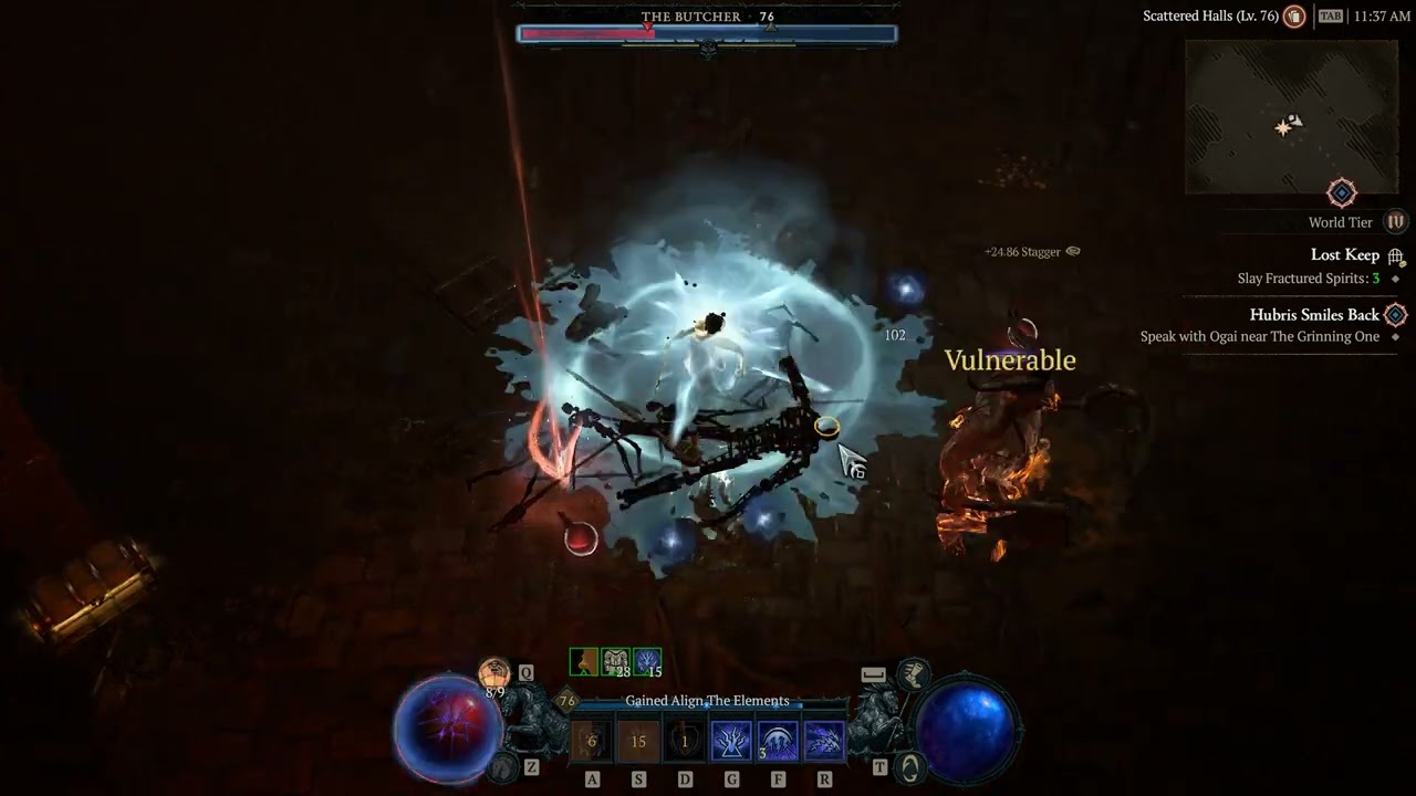 Diablo 4 - Arc Lash Sorcerer vs The Butcher.
