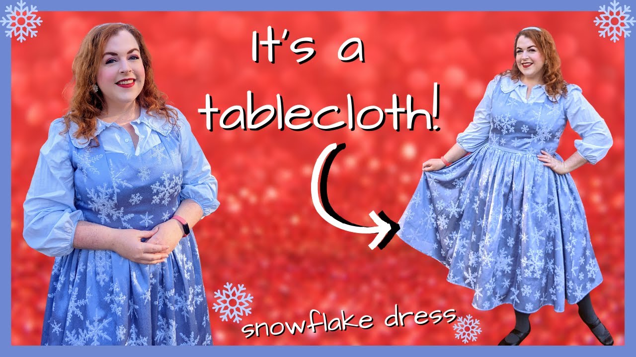 Thrift Flip! // I made a snowflake dress out of a thrifted tablecloth