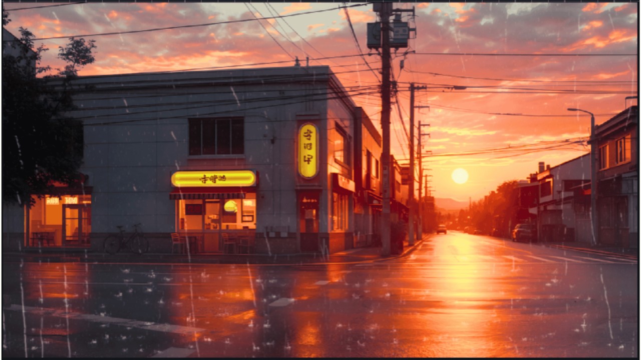 Tokyo Lofi Rain 🌧️ Cafe Night When Rain Begins at Dusk | Japanese Atmosphere