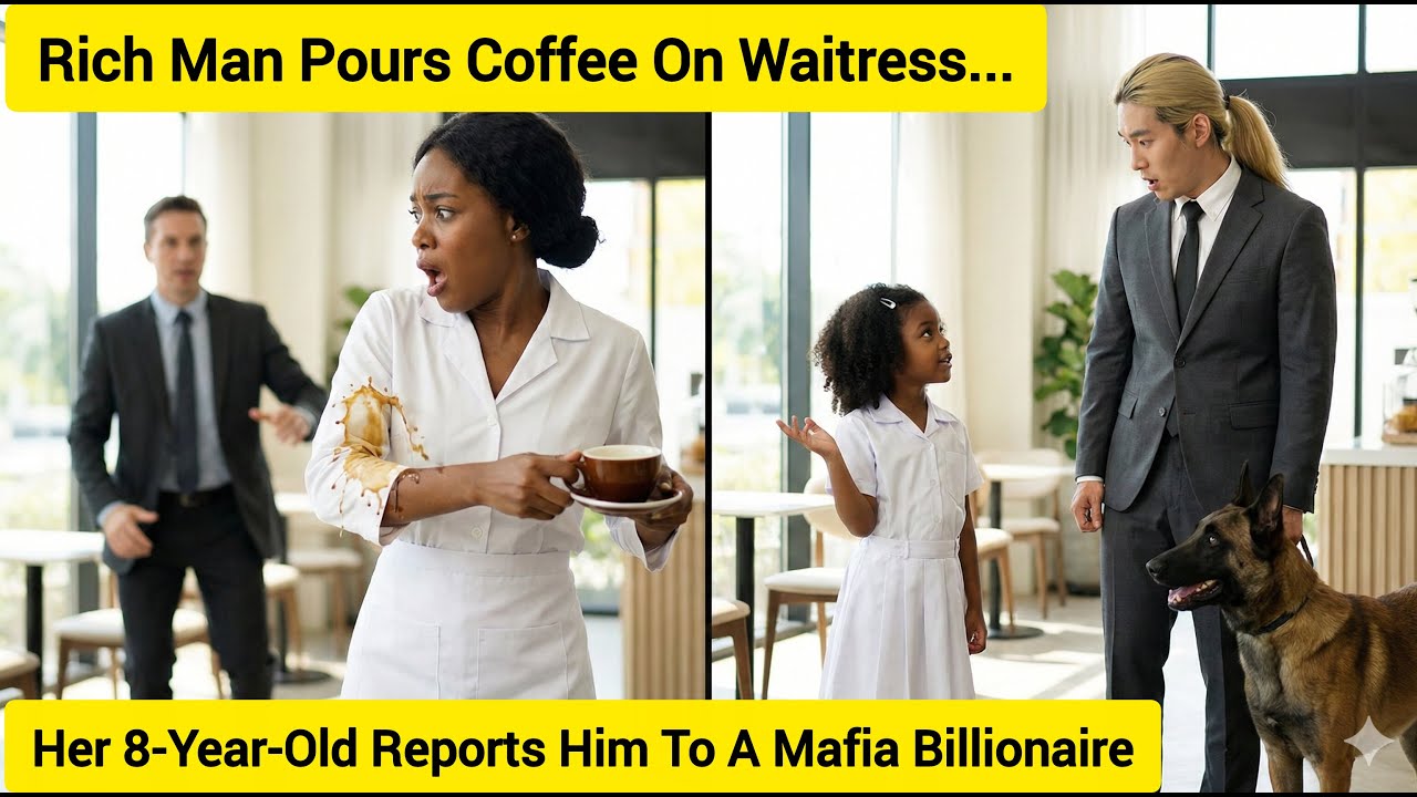 Rich Man Pours Hot Coffee on Single Mom–Didn't See Her 8-Year-Old Daughter Report Him to Mafia Boss