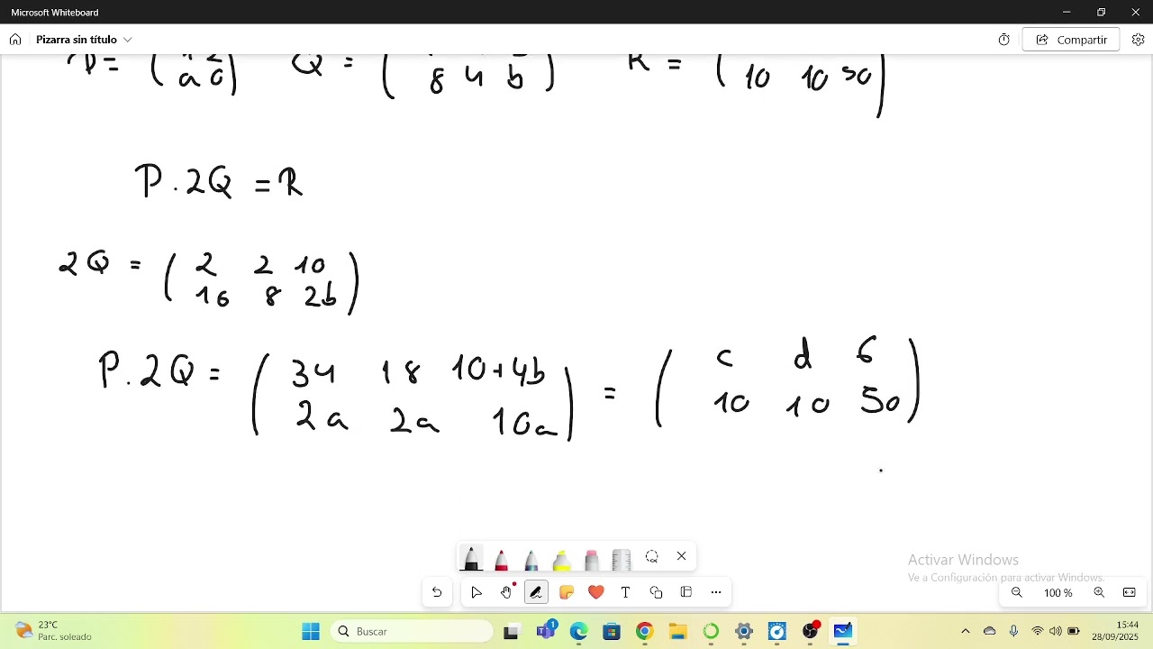 ejercicio matrices