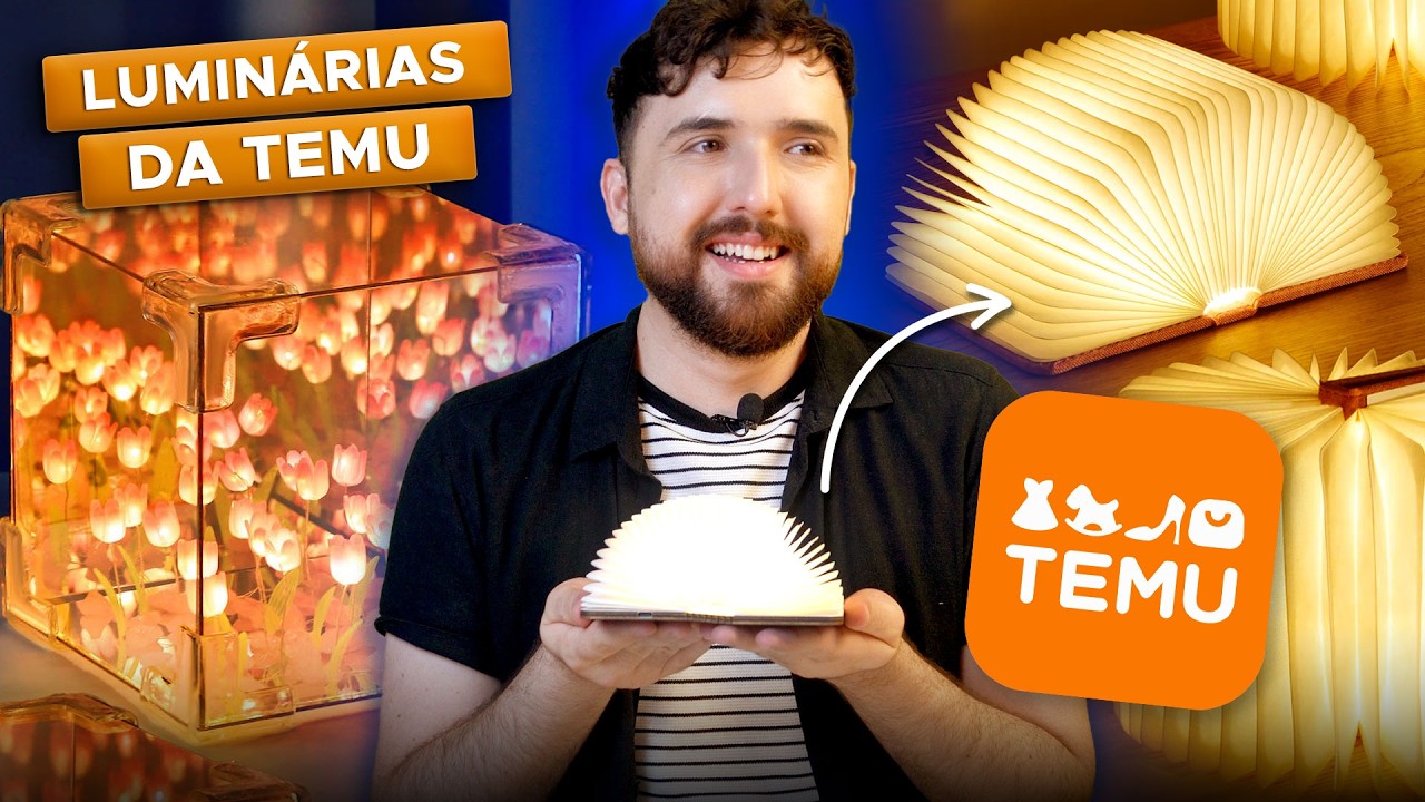 😱 COMPREI NA TEMU | Testei Lumin&aacute;rias Livro e Jardim de Tulipas | DIY Tulip Mirror Night Light