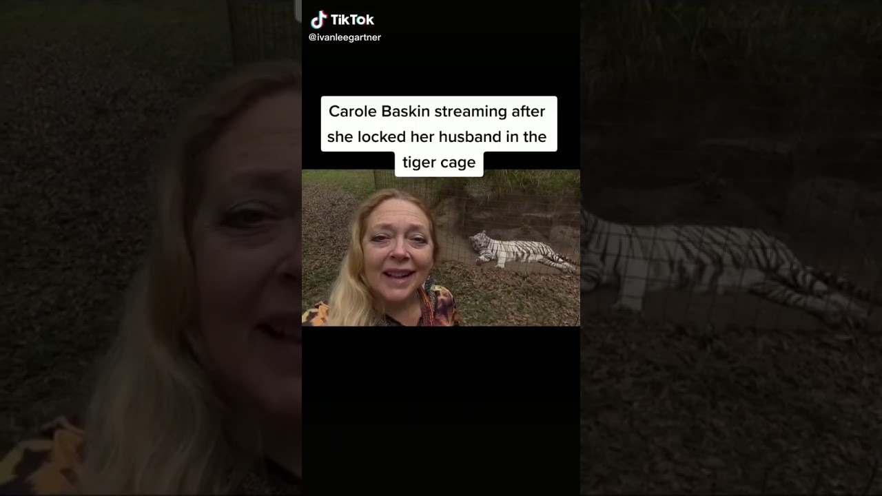 Carole Baskins with husband screaming for help in the background tiktok