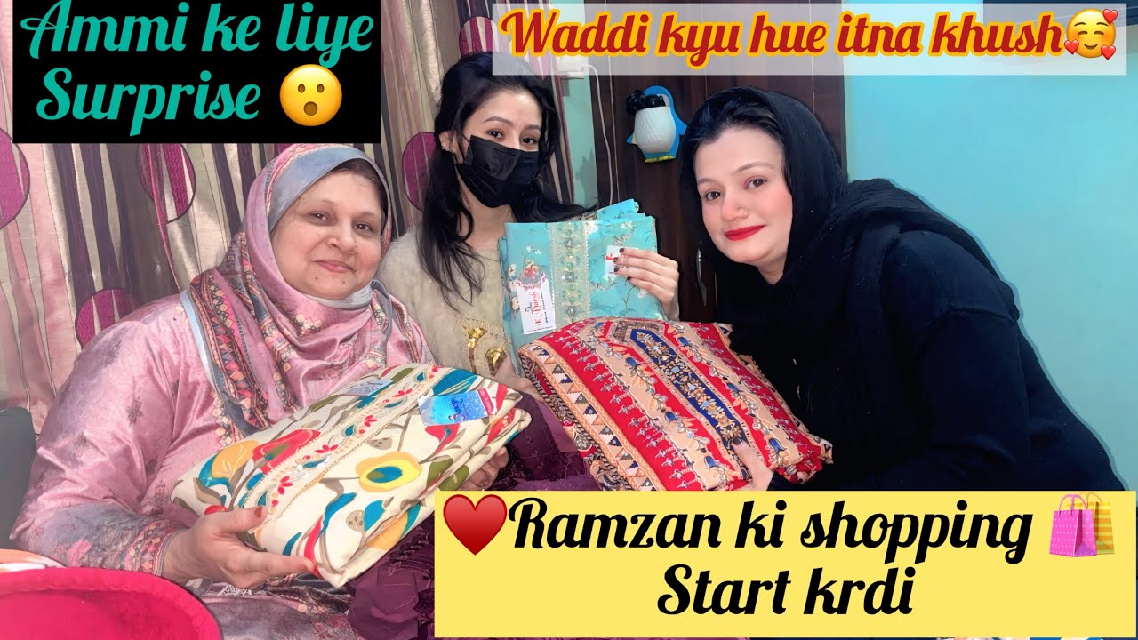 170 Vlog♥️||Ramzan ki shopping🛍️start krdi||Ammi ke liye surprise😮||Waddi kyu hue itne khush🥰||Love|
