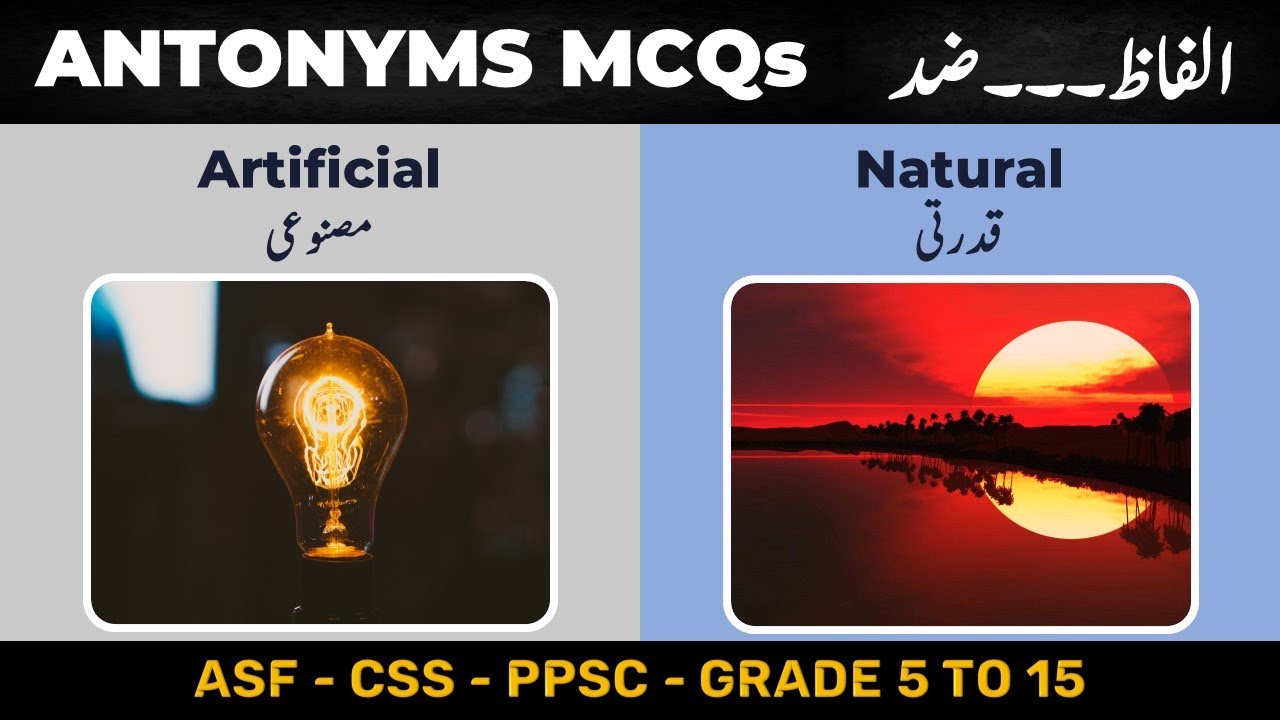 Top Antonyms MCQs English Grammar for ASF, PPSC, Entry Test, SST Test Preparation