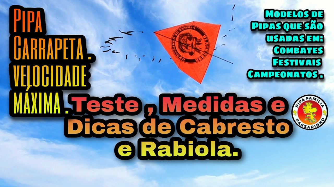 Pipa carrapeta de 55cm. Teste, Medidas e Dicas de cabresto e rabiola.  #pipa #dicas #pipacarrapeta