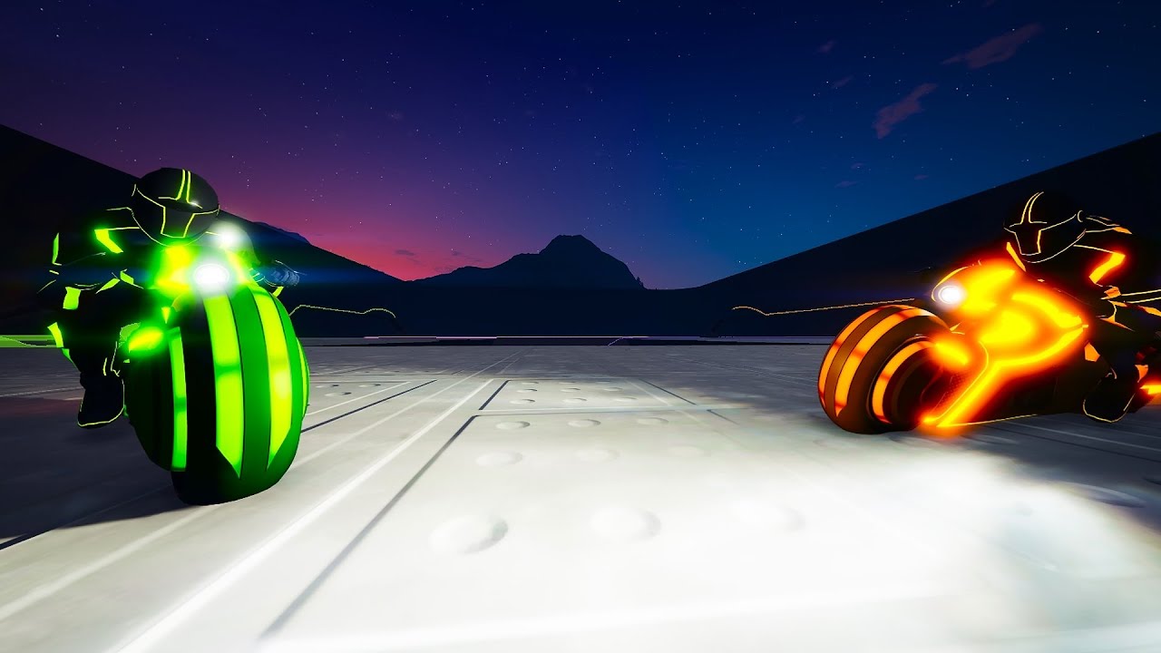 4-Player LASER Tron Stunt Race Challenge - GTA V Online Funny Moments | JeromeACE