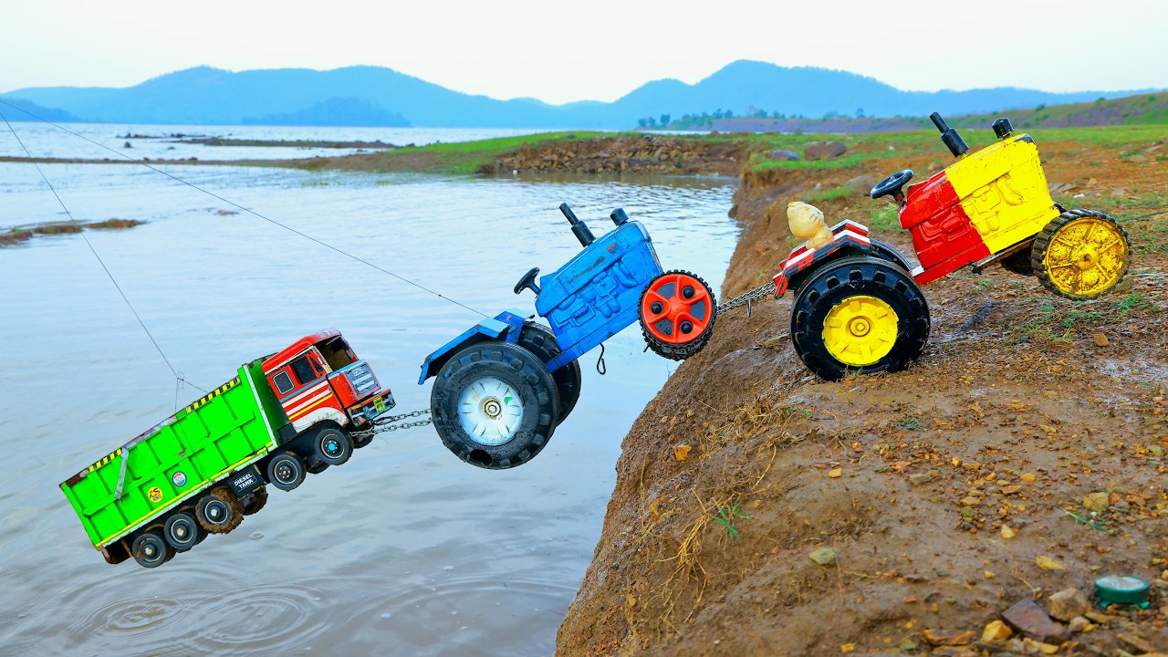 jcb 3dx fully mud loading tipper truck tractor car accident pulling jcb crane auto rickshaw ? CS Toy