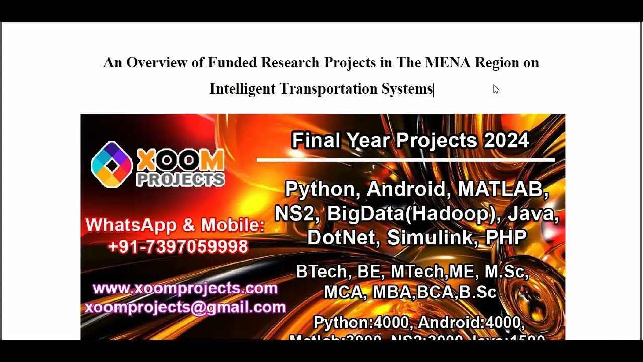 An Overview of Funded Research Projects in The MENA Region on