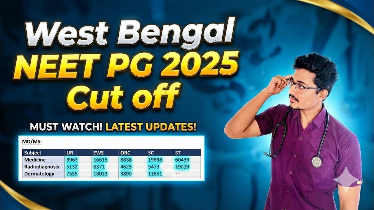NEET PG 2025 West Bengal State Round 3 Cut Off| #neetpg2025 #neetpgcounselling #neetpgcutoff2025 