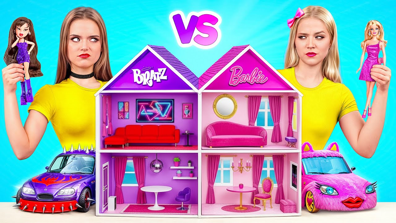 Строим Удивительный Кукольный Домик | Барби vs Братц Челлендж от Mega DO Challenge
