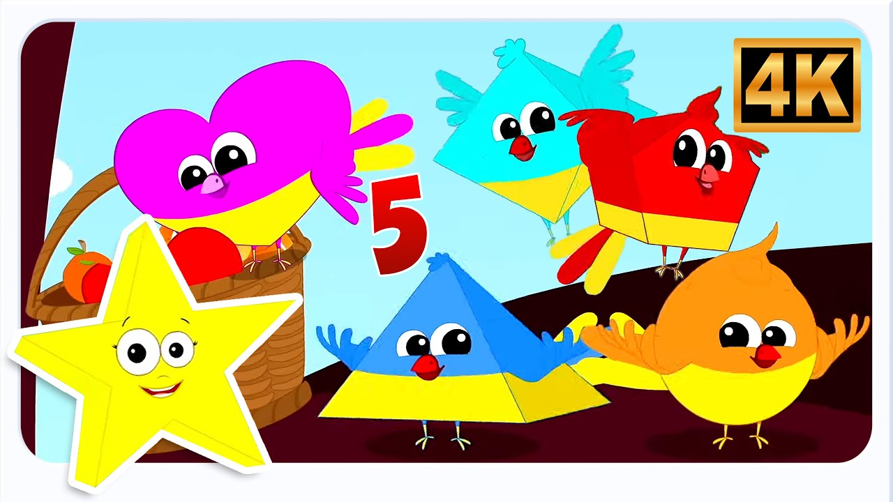 Five Little Naughty Birds - Preschool Nursery Rhymes And Kindergarten Videos