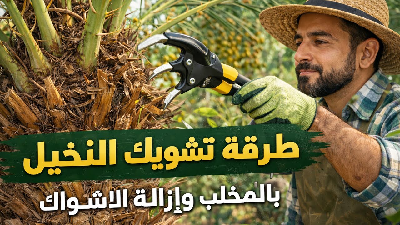 طريقة تشويك النخيل بالمخلب خطوة بخطوة لإزالة الأشواك” #مروج_خضراء #اكسبلور #farming #زراعة #النظافه 