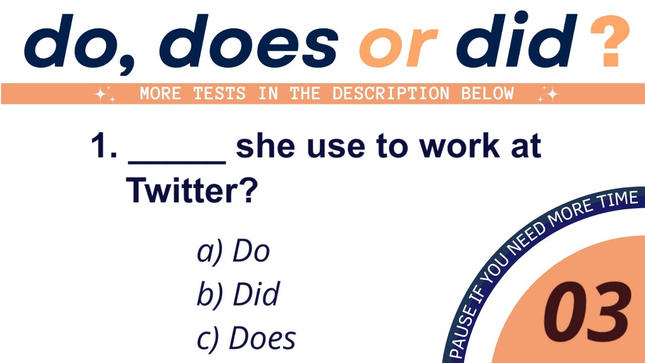 Do, Does or Did? | English Grammar Test | ESL Quiz