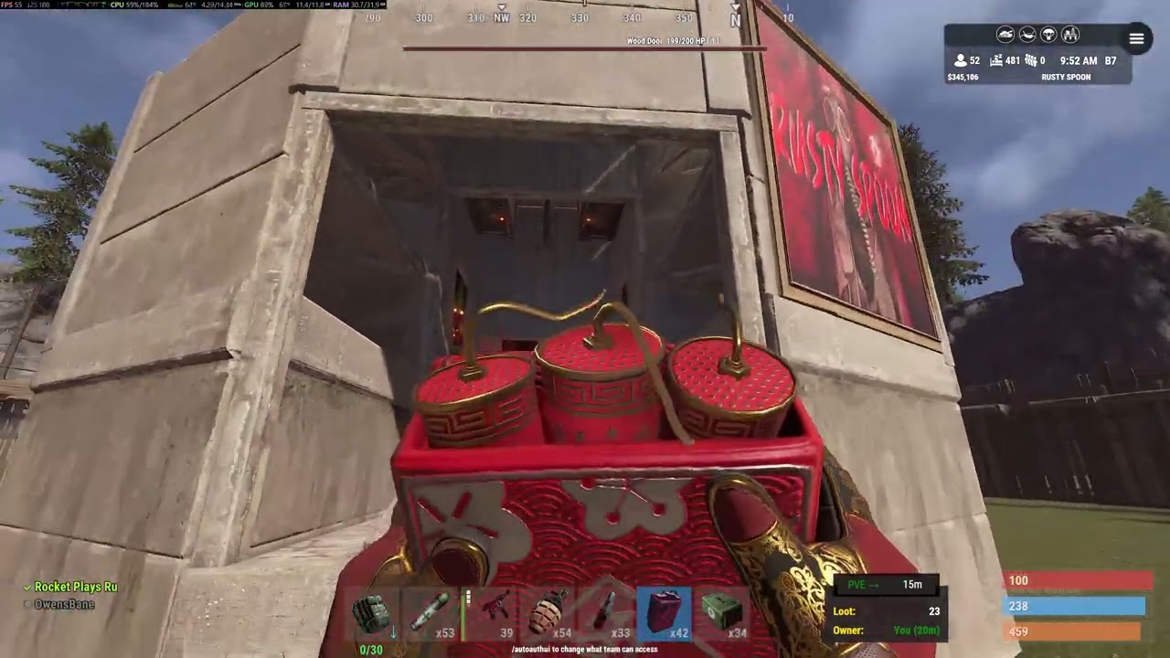 Rust Easy Raid Base #27 On Server Rusty Spoon US PVE 5x