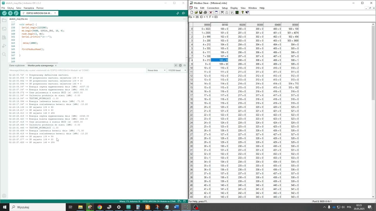 ESP32 & Modbus Slave Simulator