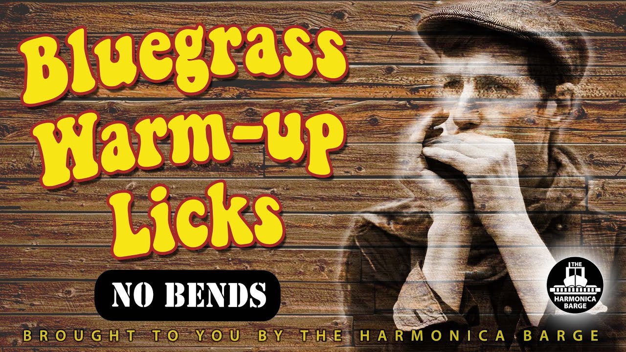 Easy Bluegrass Warm up Licks (No Bends)-  Harmonica Lesson, C Harp required
