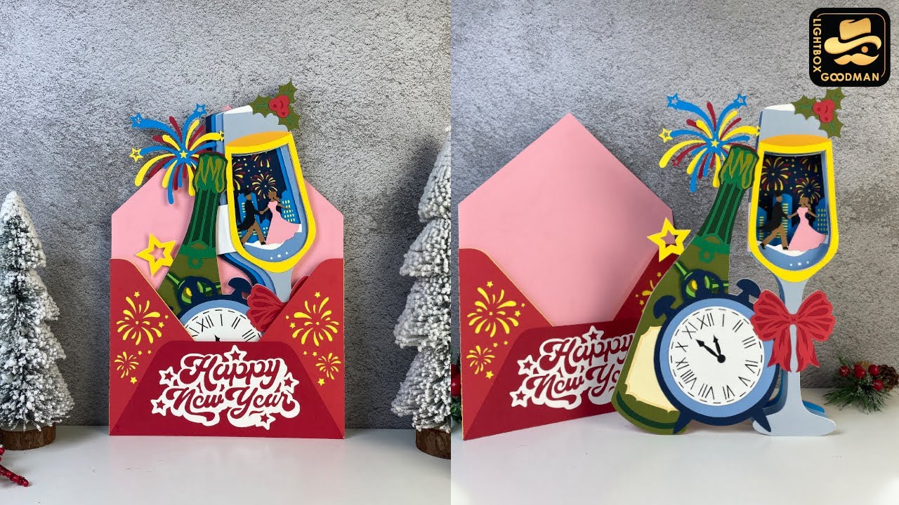 How To Make Paper Cut Pop up New Year 2