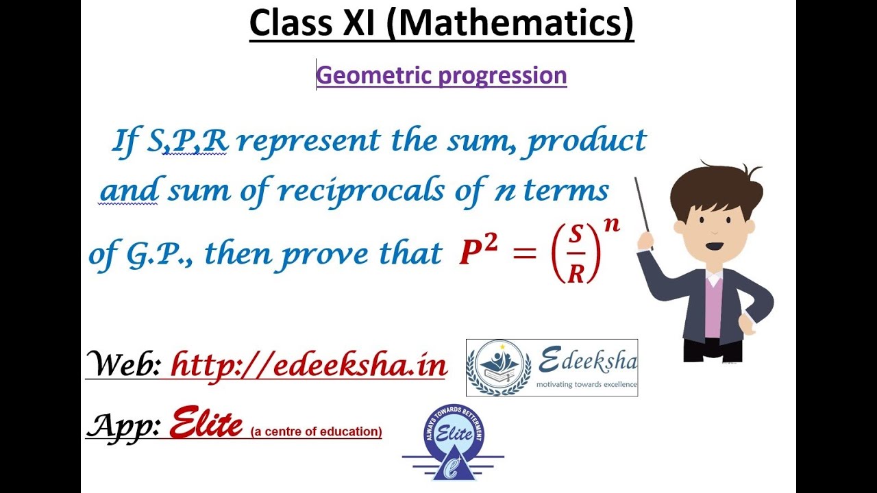 If S, P and R represent sum, product and sum of n terms of G.P., prove that P^2 = S^n/R^N