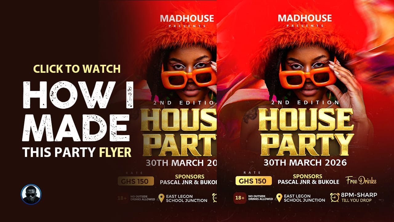 Photoshop Tutorial | Graphic Design | Party Poster Design