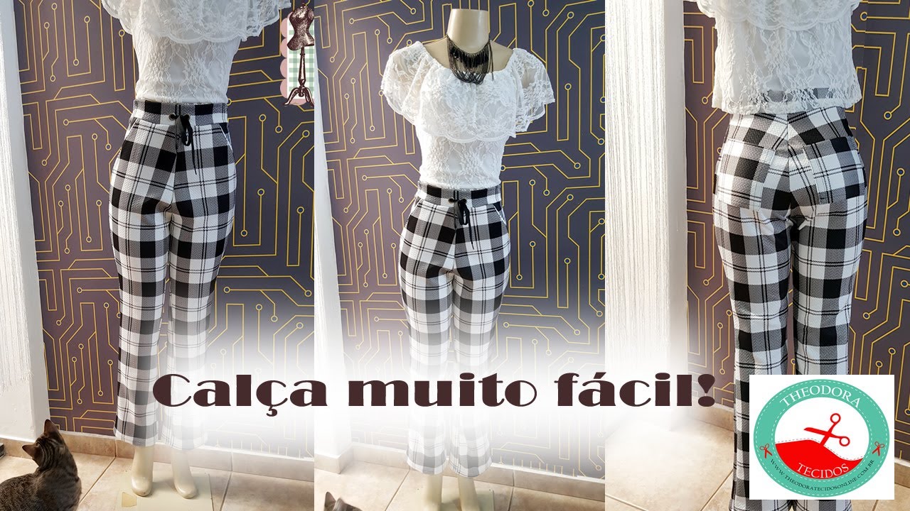 DIY - Calça em apenas 16 minutos + Molde - Curso de Corte e Costura - Passo a Passo