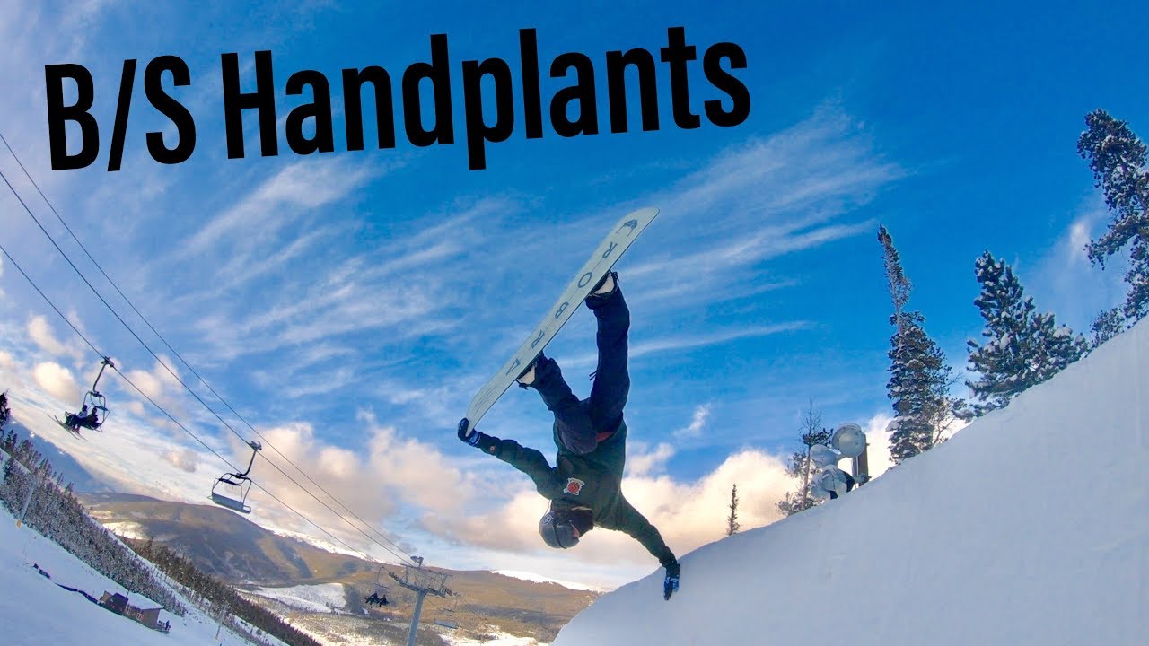 Learning How To BACKSIDE HANDPLANT on a Snowboard