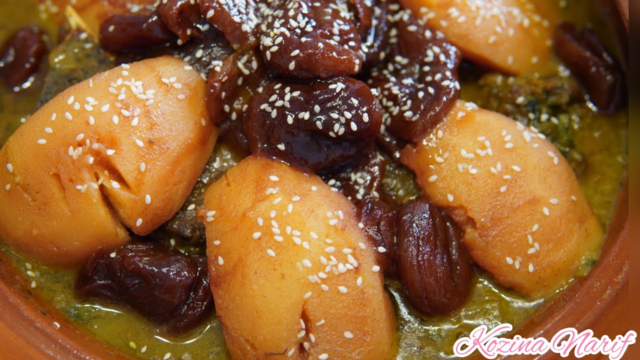 Tajin as akssom ath asforjal ma3assal/طاجين باللحم معسل بسفرجل و المشماش/ Fleisch-Quitten-Tajine