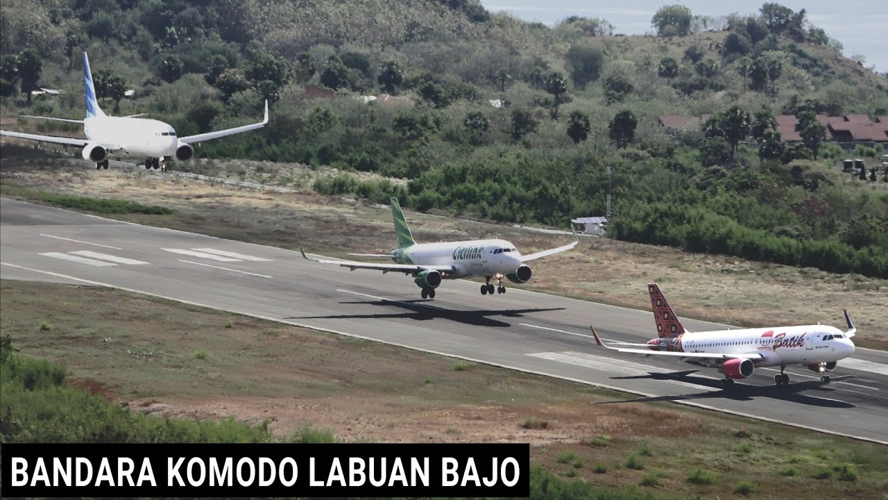 Landing Labuan Bajo,Pesawat Garuda Indonesia, Batik Air dan Citilink Bandara Komodo. Plane Spotting