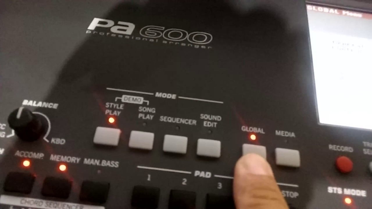 Touch screen do KORG PA 600 calibrar