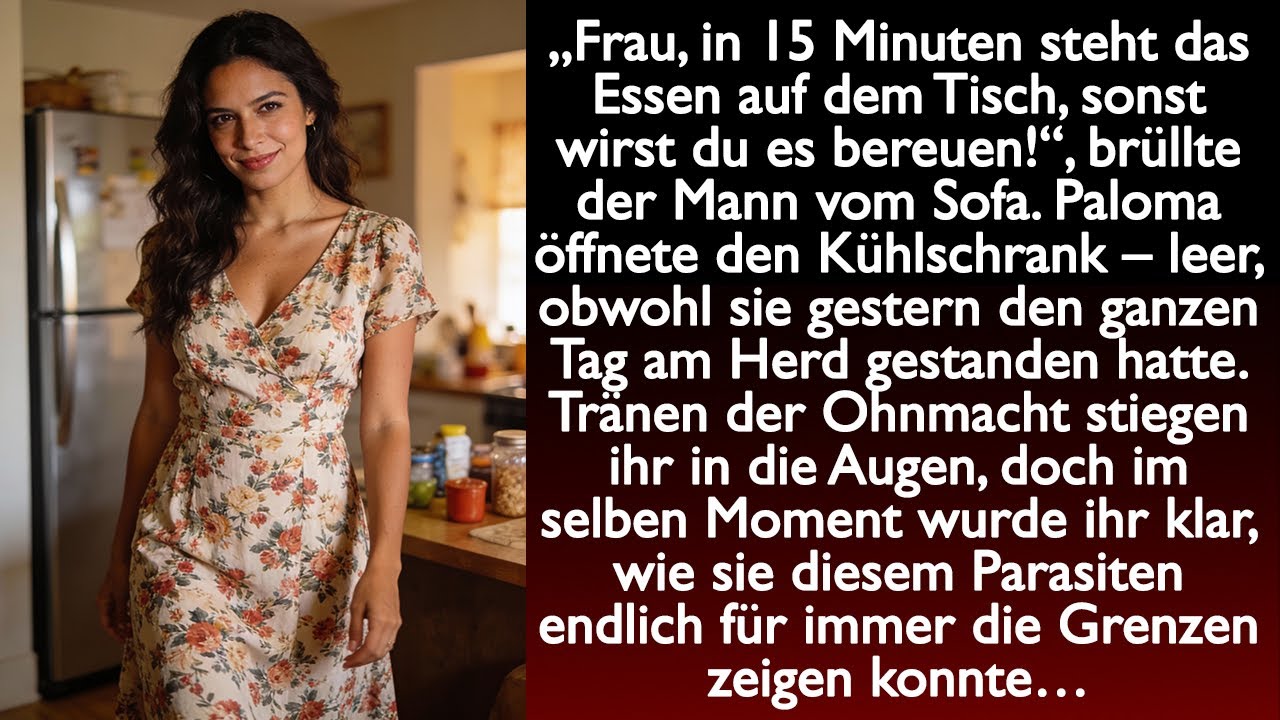 „Frau, in 15 Minuten steht das Essen auf dem Tisch, sonst wirst du es bereuen!“, schrie der Mann