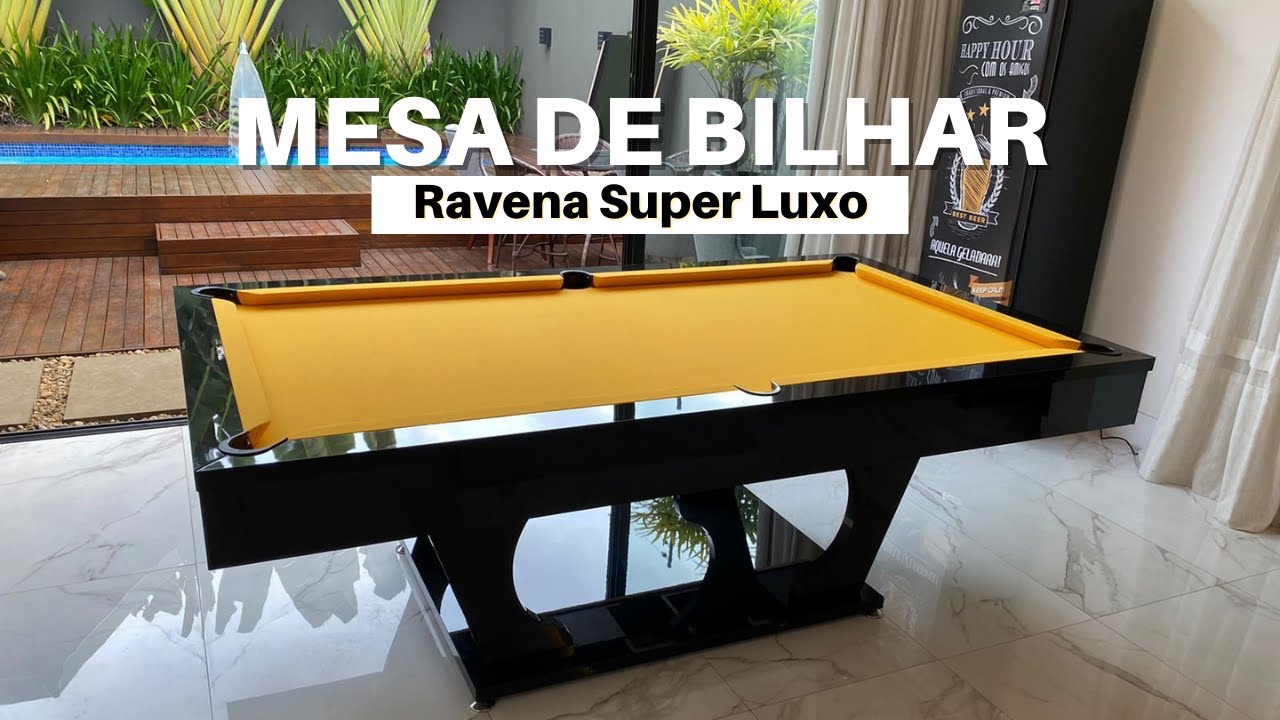 Mesa de Sinuca com Tampo de Jantar Bilhart's Ravena Super Luxo