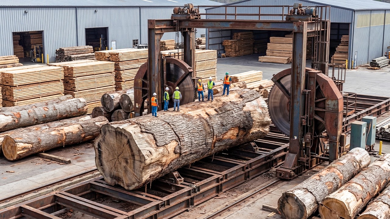 Inside the Largest Wood Sawmill Factory–How Plywood Is Made From Logs to Wood Flooring(Full Process)