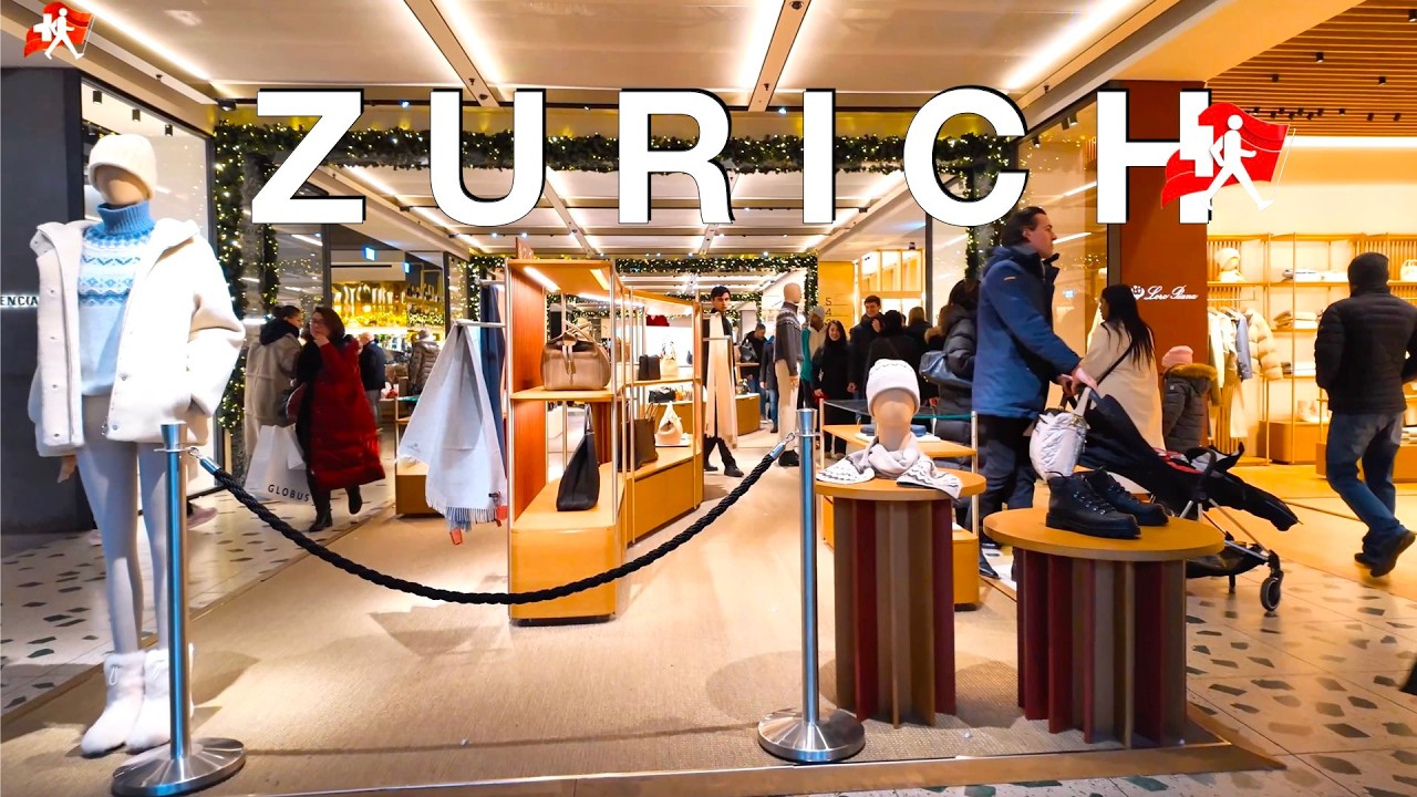 Zurich, Switzerland ✨ Luxury Shopping Walking Tour on Bahnhofstrasse 🇨🇭