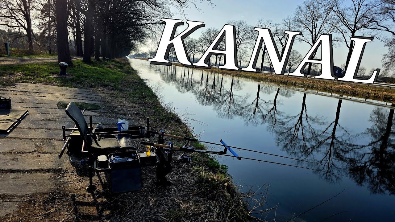 Angeln am Kanal ob das schon klappt 