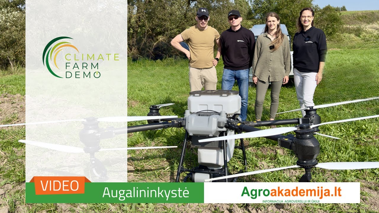 Tarpinių pasėlių sėja dronu Brigitos Mosiejauskės ekologiniame ūkyje