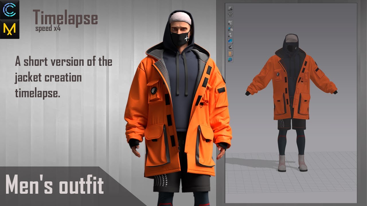 Clo 3D/Marvelous Designer. Timelapse of creating a men's jacket.