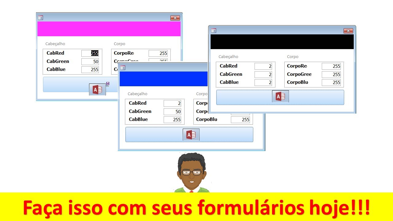 Formatação personalizada de formulário no MS Access