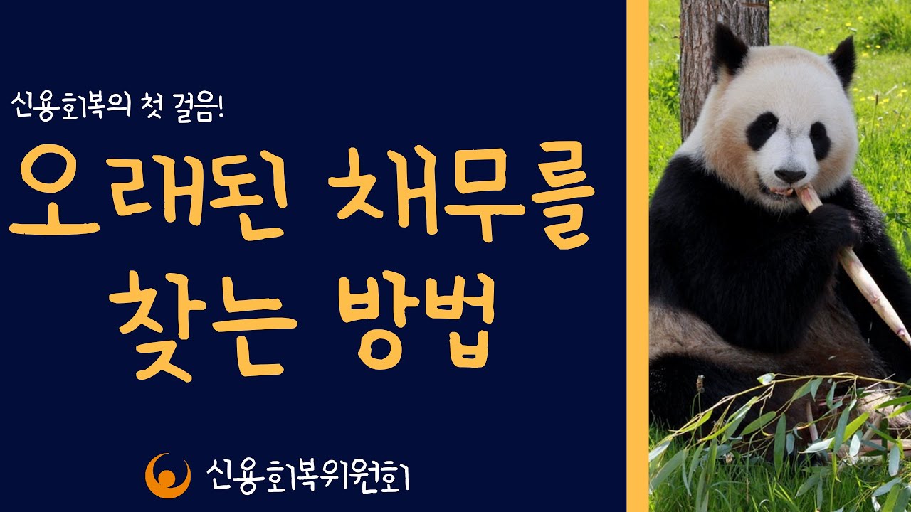 [판다 심사역]  신용회복! 오래된 채무 찾는 방법(신용정보조회,독촉장,은행,법원,채권자변동조회)