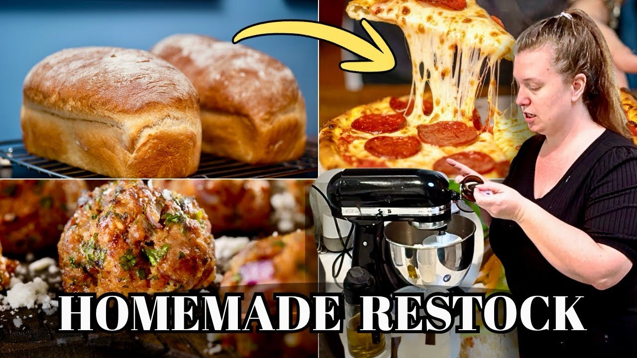 From Scratch Kitchen Restock | Bread, Pizza & Meatballs for the Freezer