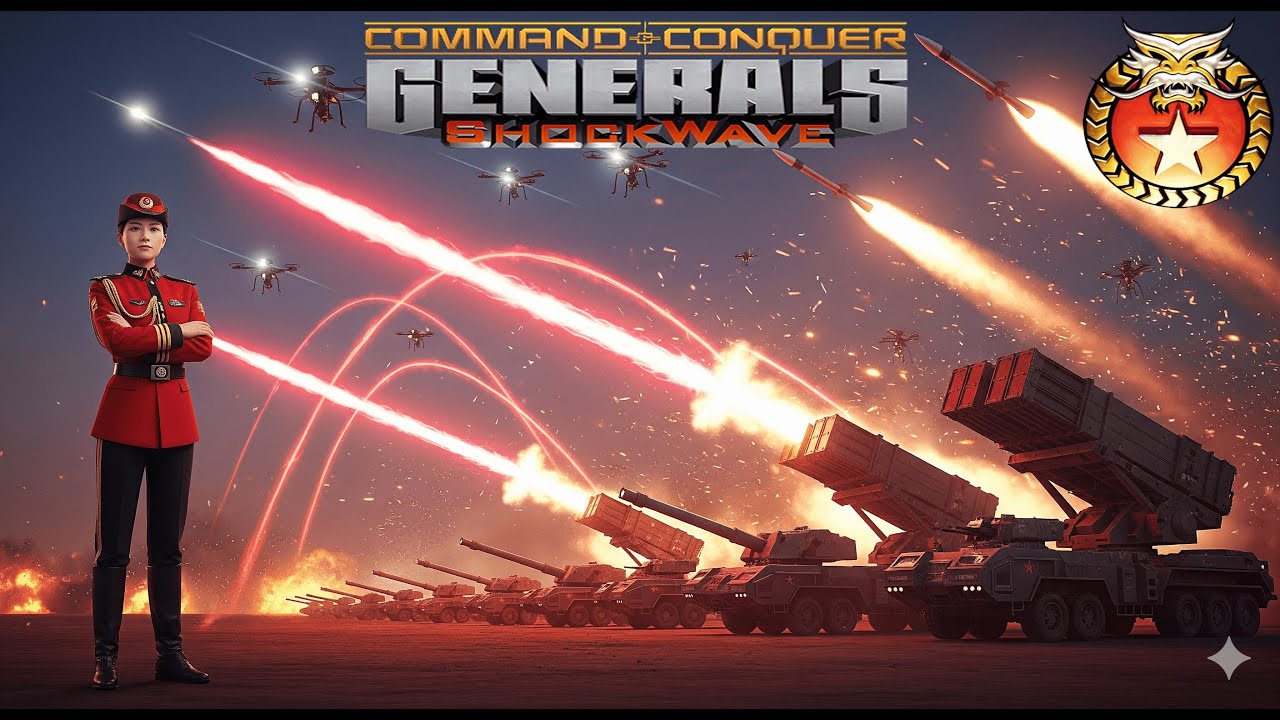 GENERALS Zero Hour | ShockWave | CHINA SPECIAL WEAPONS GENERAL 1 vs 3 GLA HARD GAMEPLAY