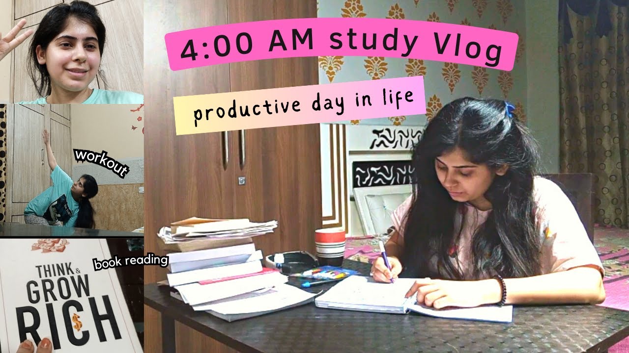 Woke up at 4:00 AM to Study | Motivational study Routine |  A productive day