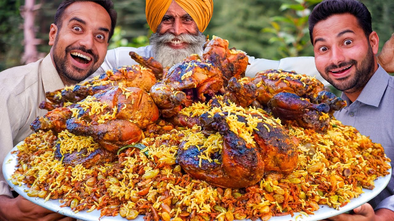 CHICKEN KABSA | Saudi Arabia Famous Chicken Kabsa Cooking In Village | Chicken Roasted On Open Fire