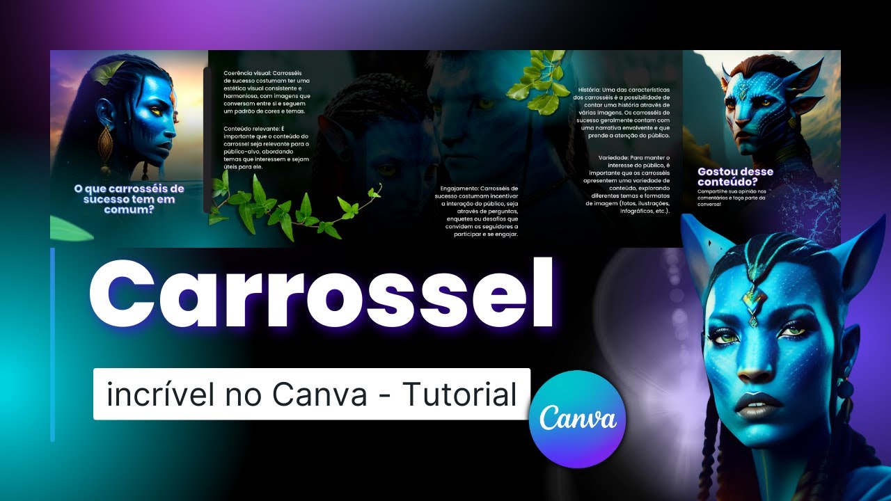 Como Fazer Carrossel No Canva - TUTORIAL COMPLETO 2023 - AVATAR 2 #canva #auladecanva #carrossel