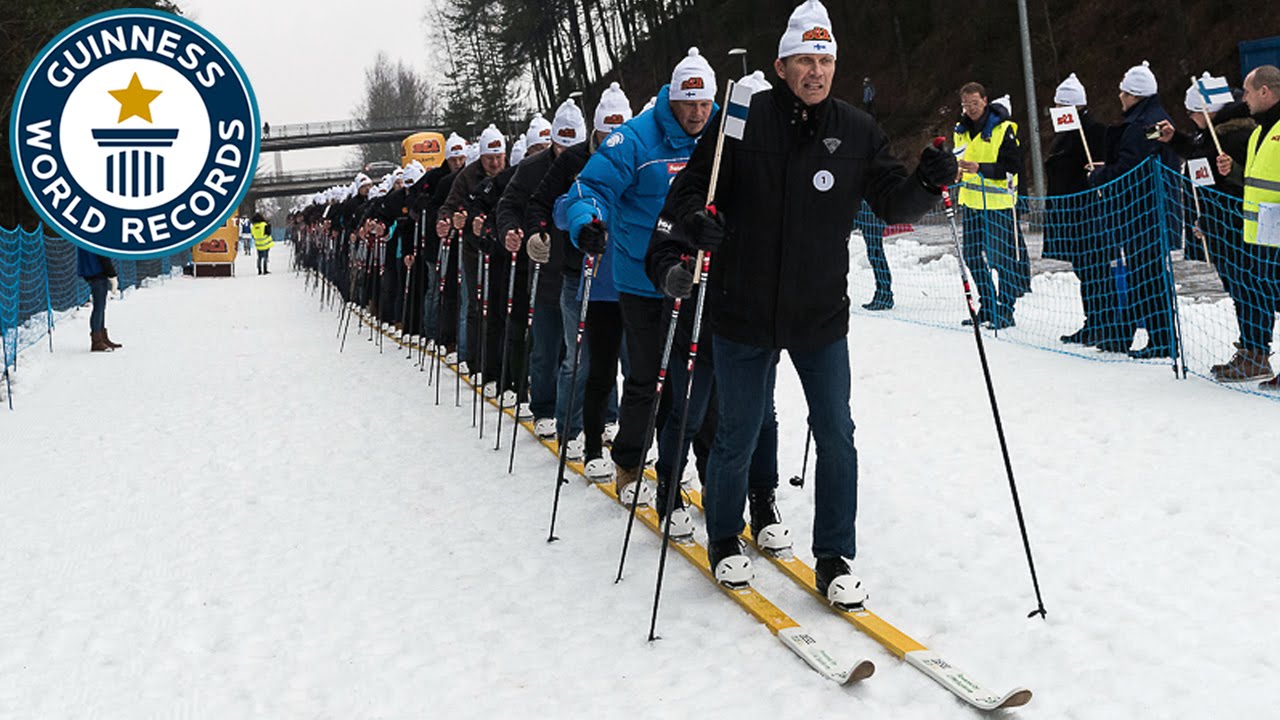 Most people on a single pair of skis - Guinness World Records