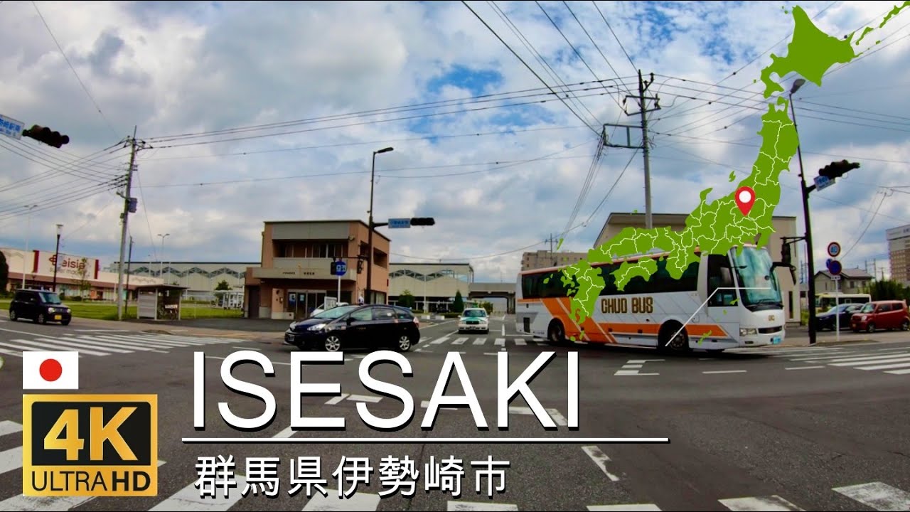 【4K/ドライブ】群馬県伊勢崎市[利根川-伊勢崎駅]