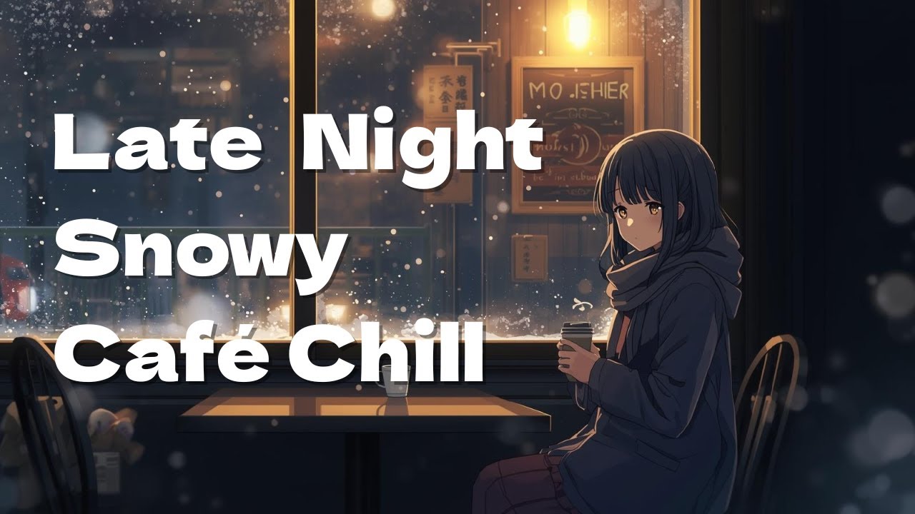 Late Night Snowy Café Chill – Quiet Winter Night ❄️🌙