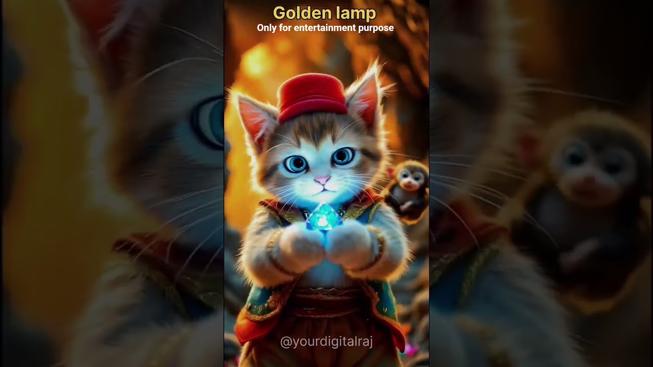 Golden magical lamp 