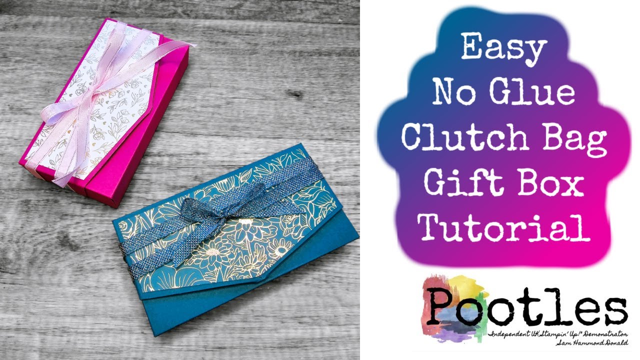 Easy No-Glue Fold-Flat Clutch Bag Gift Bag Tutorial