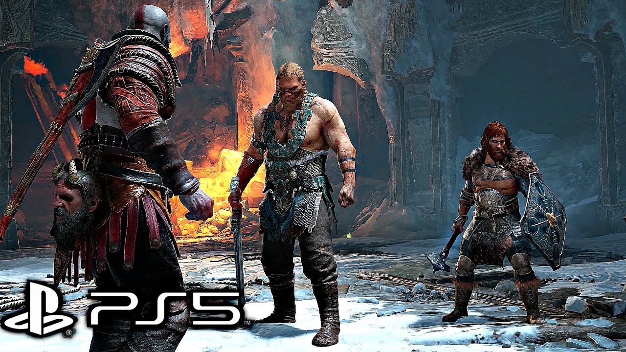 GOD OF WAR 4 Remastered PS5 - Magni & Modi Boss Fight (4K 60FPS)