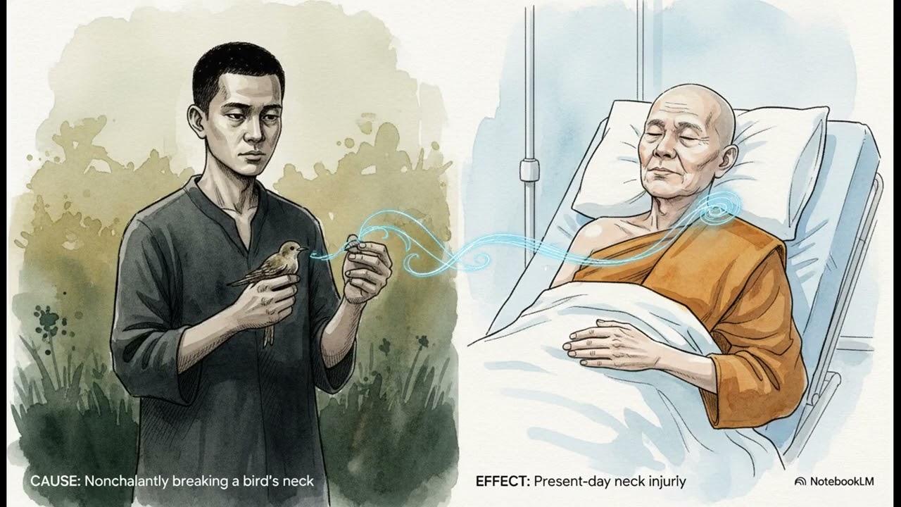 TRUE STORY: The Law of Karma & A Broken Neck - Luang Pho Charan's Miracle